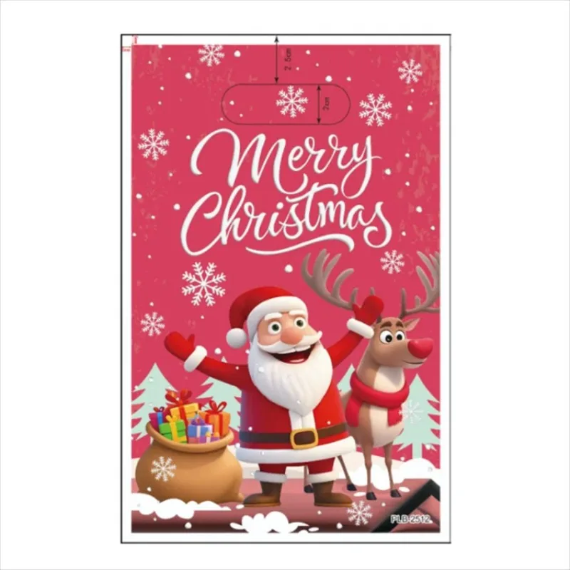 

10/50/100PCS Christmas Gift Bags - 6.5x9.8 inch Open Top Pouches for Candy, Party Favors, Snacks & Holiday Celebration Events