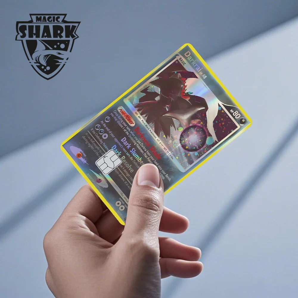 Machamp Milotic Treecko Celebi Jirachi Unbreon Glaceon Dragonite المجسم الليزر ملصق فيلم الجلد لبطاقة الخصم الائتماني