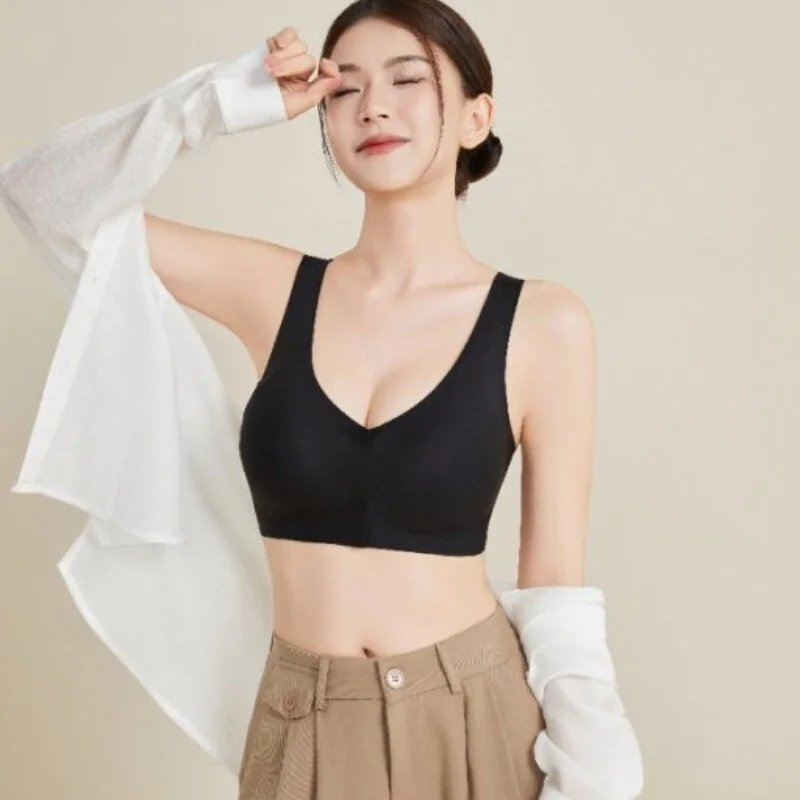 بطانة شجرة الطيور 89% حرير التوت 11% حمالة صدر من الألياف اللدنة، حمالات صدر نسائية بإبزيم أمامي 3/4 كوب، 2025 ملابس داخلية جديدة قابلة للتنفس A59042JF