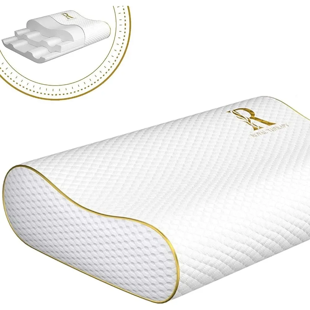 

Memory Foam Pillow, Queen Neck Pain Relief, Contour Pillow, for Neck and Shoulder Pain, Side, Back and Stomach Sleeper