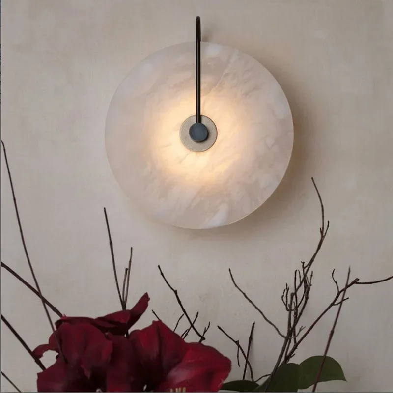 

Vintage Personality Rome Marble LED Wall Lamp Decoration Lampshade LED Lighting Fixture for Home Decor Bedroom Gold Lamps