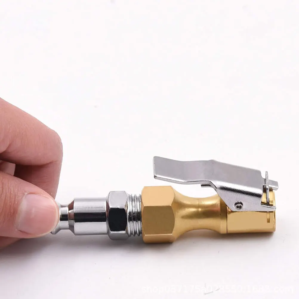 

Quick Connect Air Chuck Tire Inflator Adapter Locking Clip Heavy Duty Metal Nozzle Car Bicycle Motorcycle Inflation Portable
