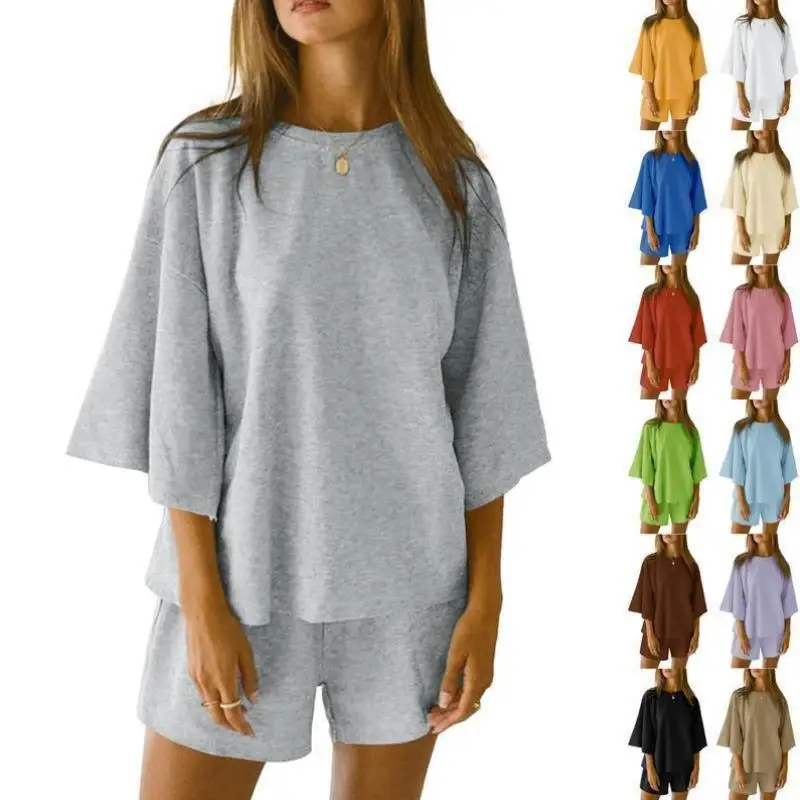 

Women's Comfortable Casual Home Clothes Two-Piece Set Autumn Season Seven-Quarter Sve Length No Brand Label