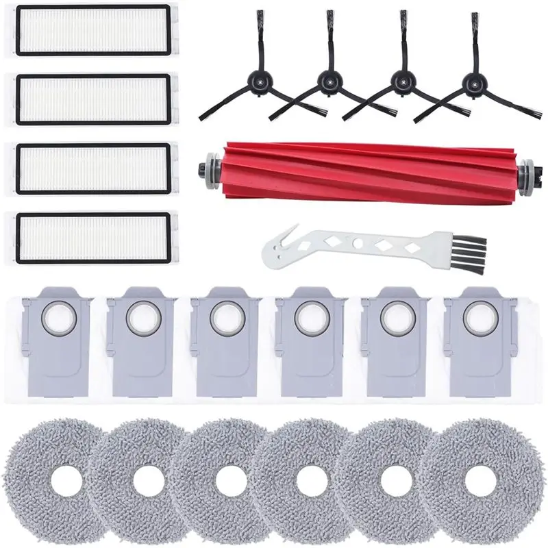 

Replacement Accessories Kit For Roborock Q Revo Vacuum Cleaner-Main Brush, Side Brush, Hepa Filter, Mop Cloth, Dust Bag