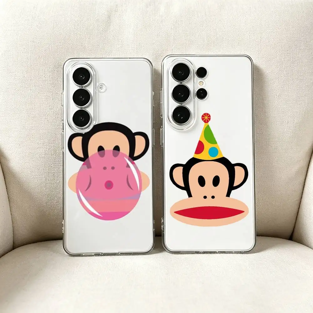 Fashion Logo P-Paul f-Frank Clear Phone Case for Samsung S25, S24, S21, FE, S22, S23, S30, Ultra, S20, Plus, Lite