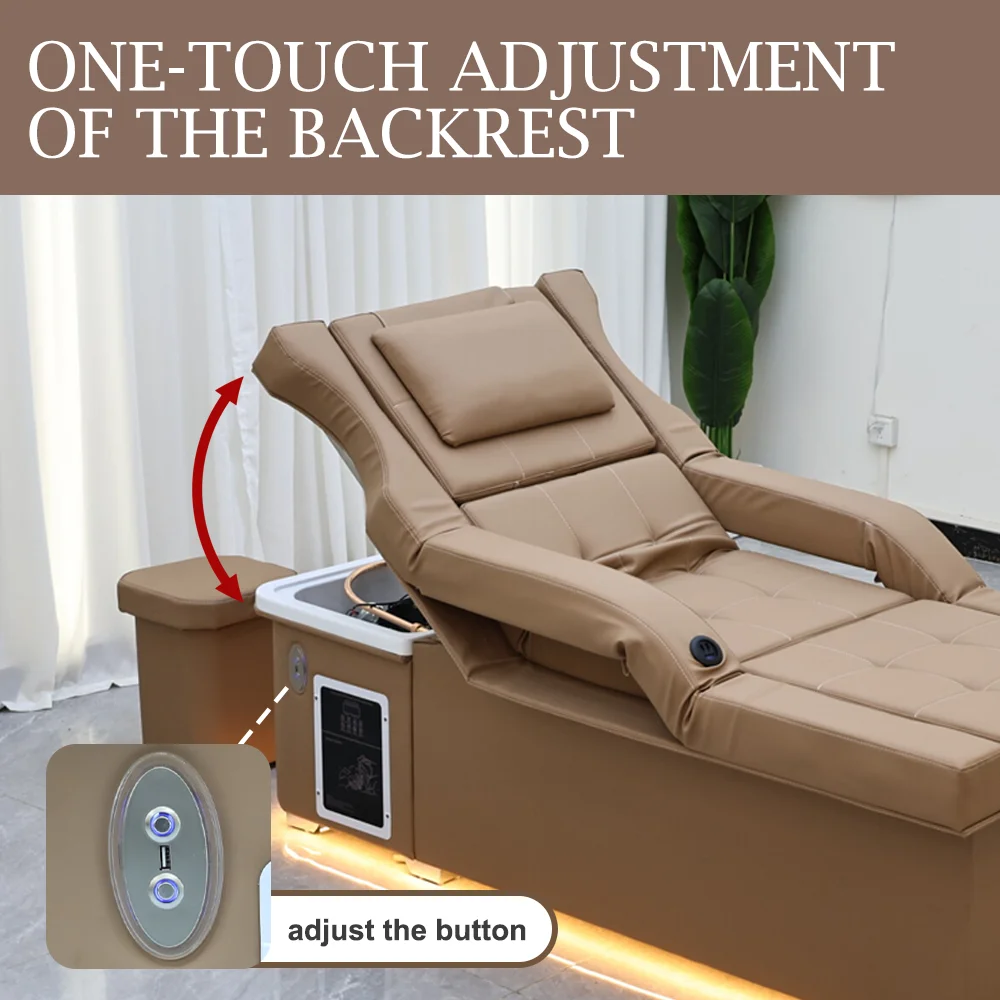 Multifunction 2 in 1 beauty salon back lift hair washing and foot bath massage chair head spa japanese bed