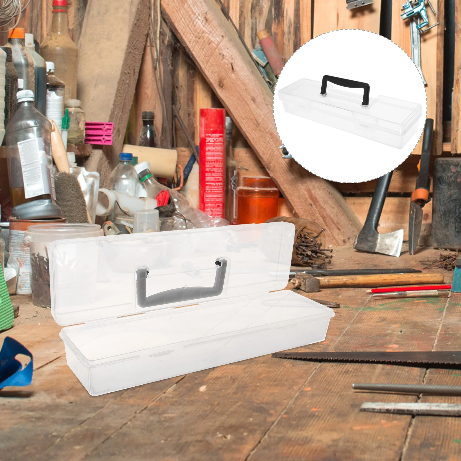 

Multi Functional Toolbox Clear Storage Case Large Capacity Parts Organizer Nuts Bolts Portable Hand Tools Container Mini Box