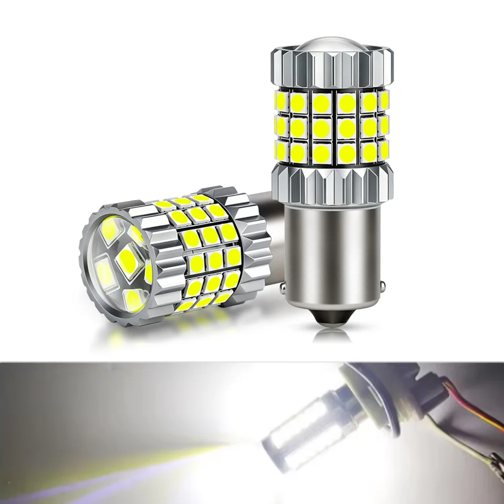 Lâmpada LED PY21W P21 5W 1156 Ba15s 1157 Bay15d P21 5W Bau15s 3 PY21W 48 SMD para Carro, Luzes de Freio, Lâmpadas de Ré e Estacionamento