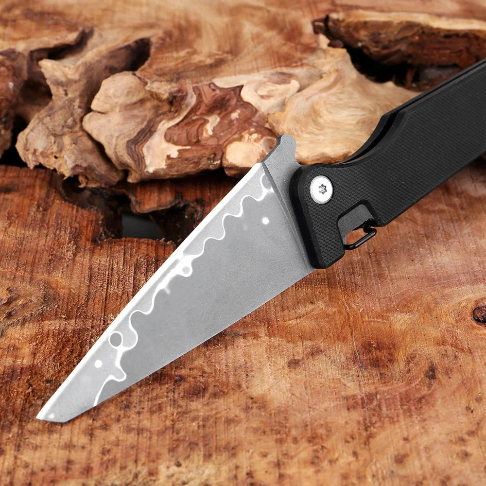 Outdoor Folding Utility Knife G10 Handle Pocket Foldable Three-layer Composite Steel Blade Fruit knife Camping Peeling Knife