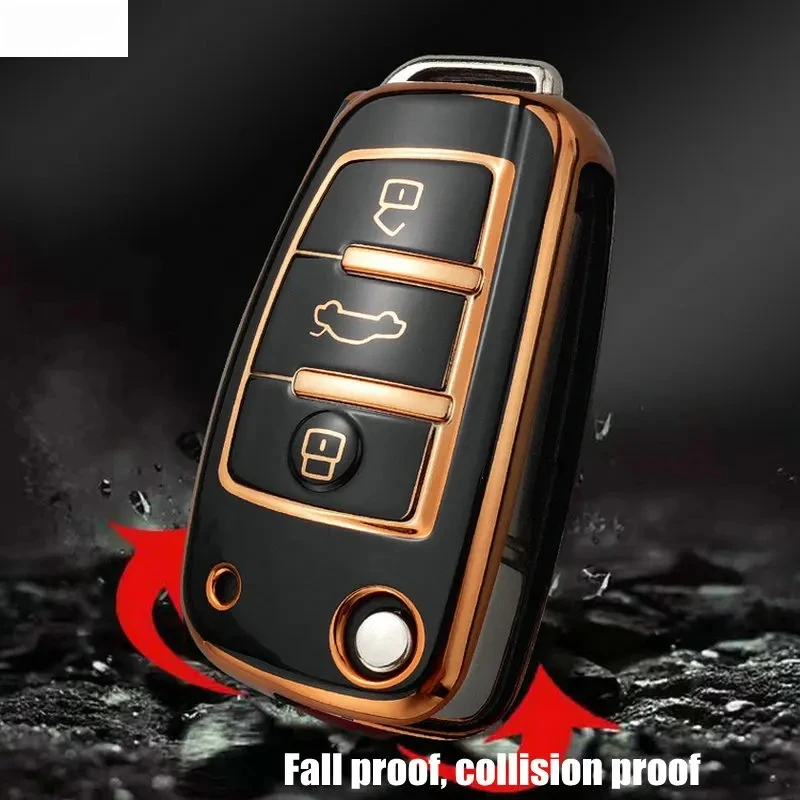 

Kuvi TPU Car Flip Key Case Cover For Audi A3 A4 B6 B7 B8 A6 C5 C6 RS3 S1 S3 Q3 Q5 Q7 TT Protector Holder Keyless Auto Fob