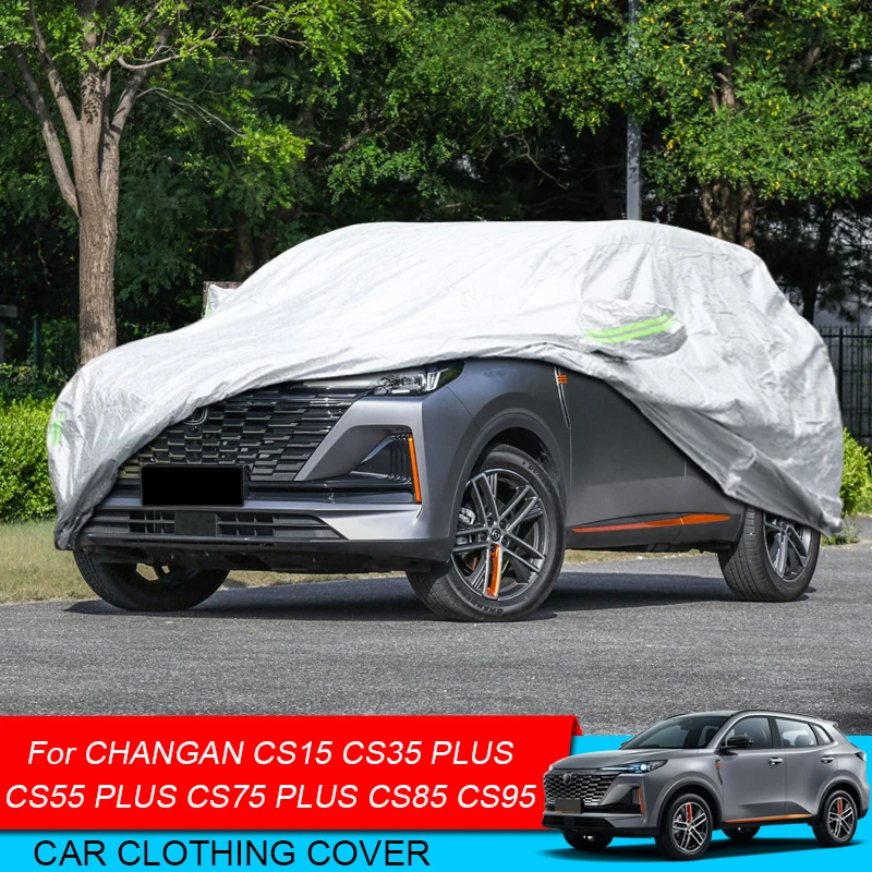 For CHANGAN CS15 CS35 PLUS CS75 PLUS CS55 PLUS CS85 CS95 Car Cover Polyester Sunshade Dust Anti-UV Cover Anti-Scratch Auto Acces