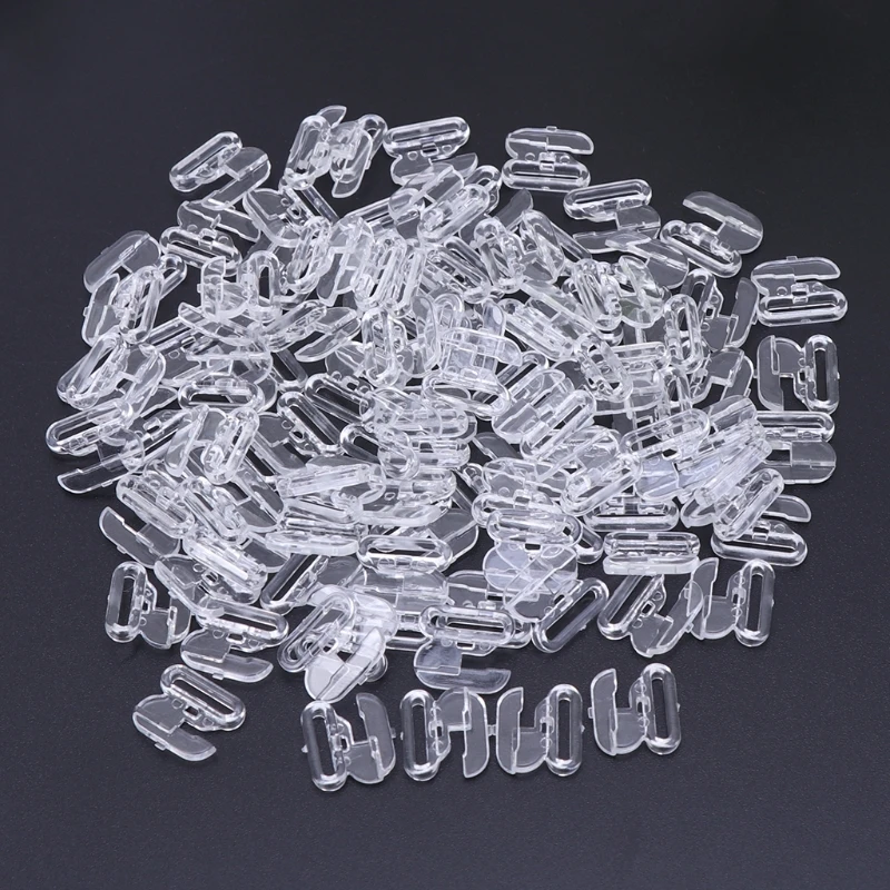 50Pcs/Pack Transparent Bikini Clips Hook Snap Bra Clasps Swimsuit Buttons Apparel Sewing Buckles Clips DIY Replacement Accessory