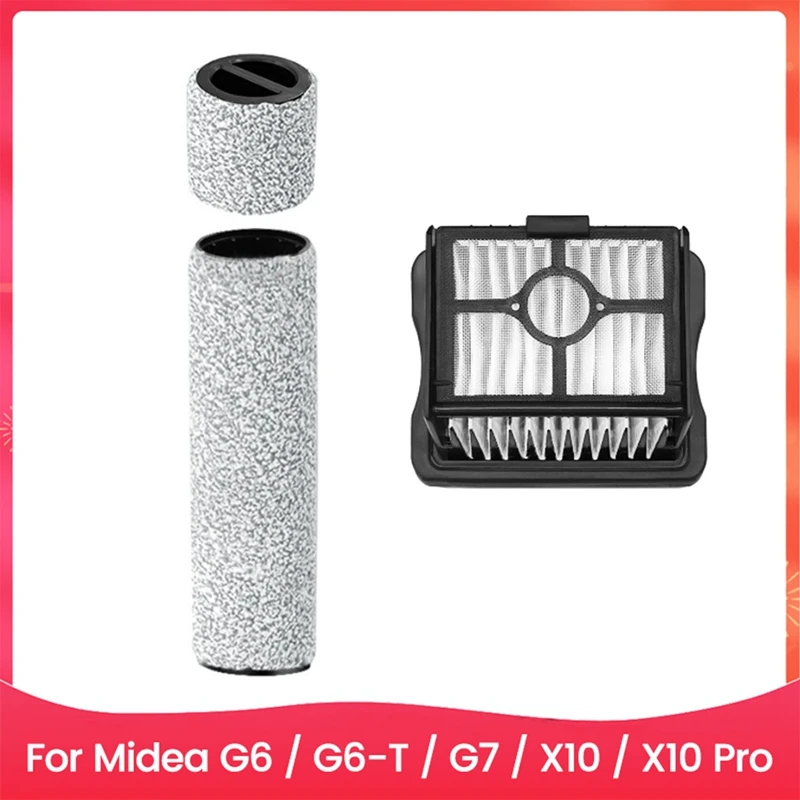 A17F-Roller Brush And Filter Replacements Parts For Midea G6 G6-T G7 X10 X10 Pro Vacuum Cleaner Accessories Replacement