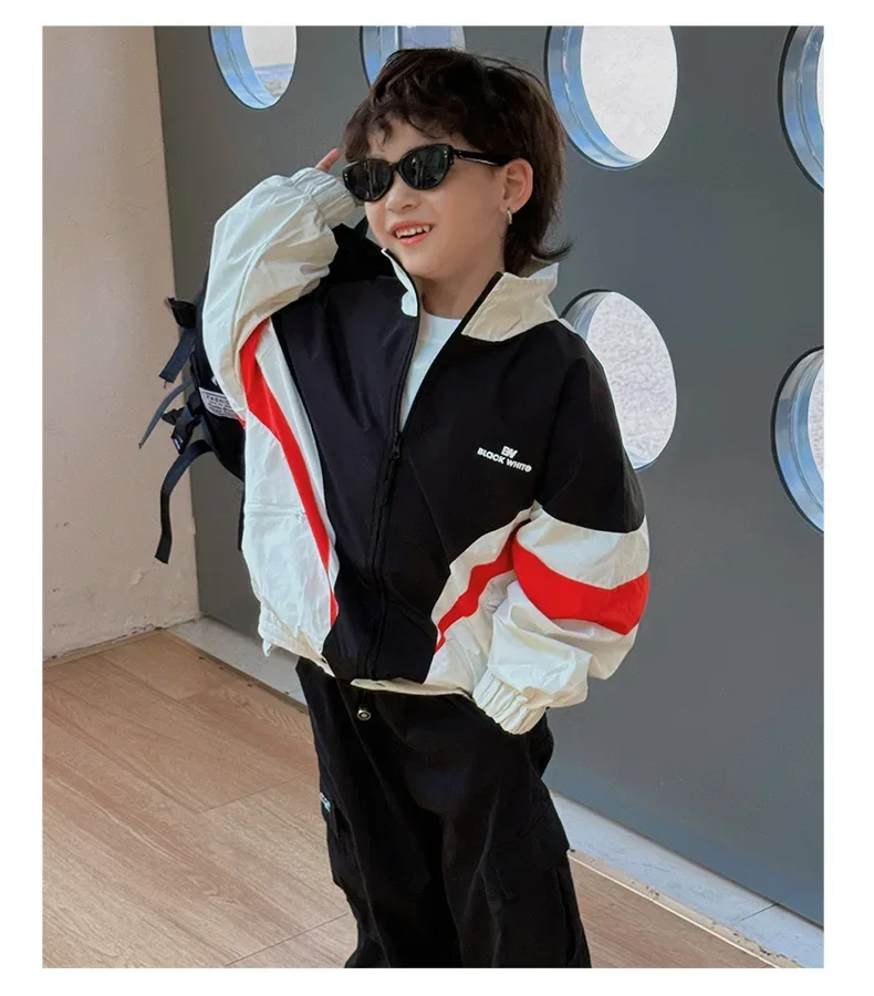 Children Clothes Boys Handsome Coat 2024 New Spring and Autumn Short Trench Coat Fashionable Loose Casual Jacket Coat