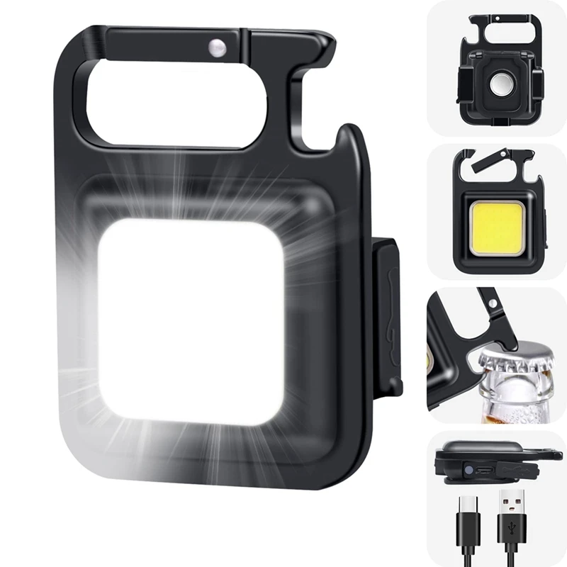 ABSF LED Small Flashlight,1000Lumens Bright Rechargeable COB Keychain Flashlights,4 Light Modes Portable Pocket Light