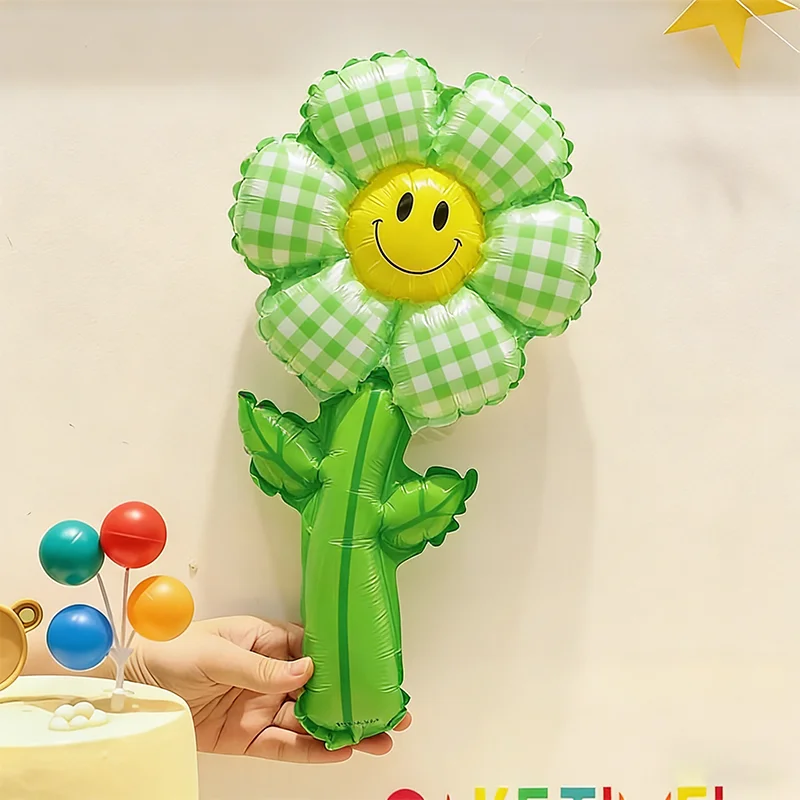 30 Gänseblümchen-gestreifte Handballons, Partyballons, Geburtstagsballons, Dekorationen für Gartenveranstaltungen, geeignet für Geburtstage – Detail 1
