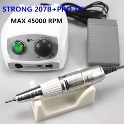 45000Rpm Electric Nail Drill Strong 207B 65W Manicure Machine Pedicure Kit Strong Nails Tools Handpiece Nail File Equipment