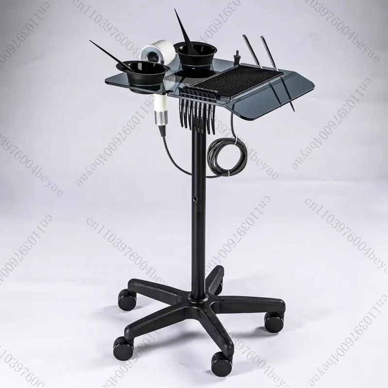 

Hair salon ironing and dyeing tools, hair cutting tools, acrylic panel with storage bucket