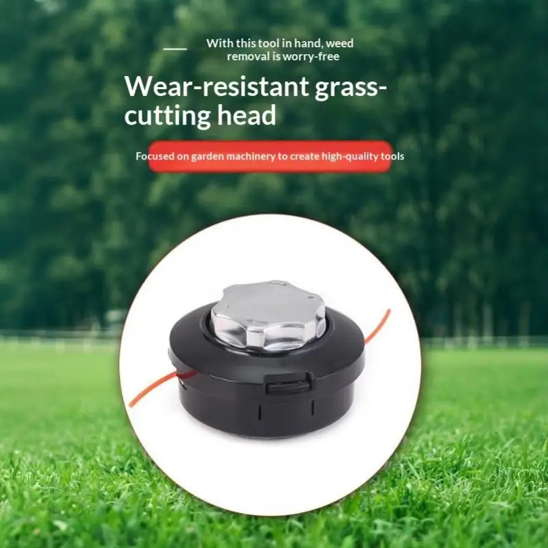 Heavy Duty Grass Trimmer Head Weather-Resistant Aluminum Cap Easy Line Feed for Home Garden Lawn Upkeep