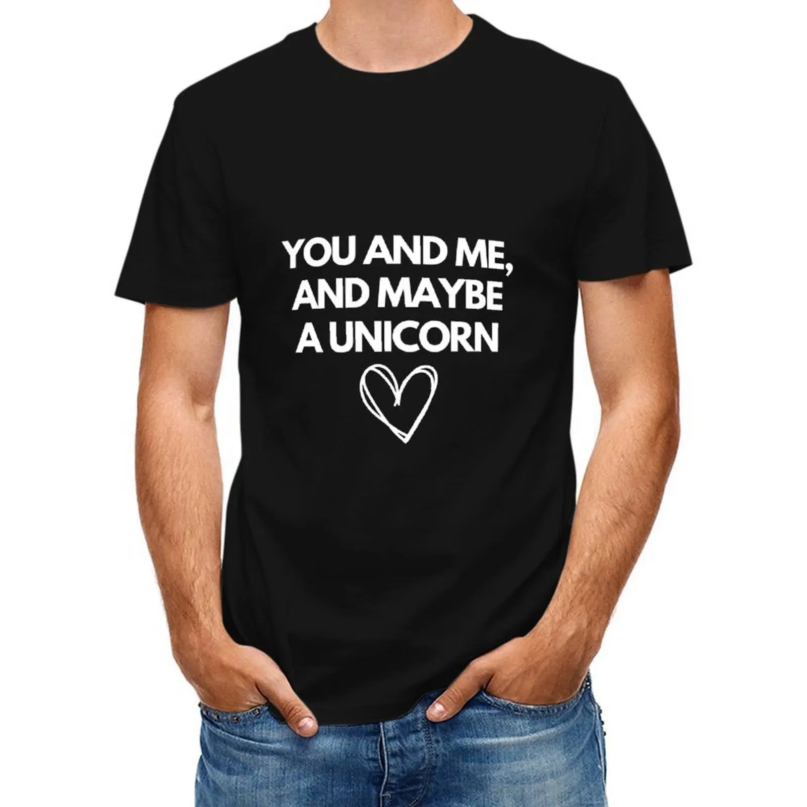 

Copy of You and Me and Maybe a Unicorn - White T-Shirt Clothing summer top mens graphic t-shirts
