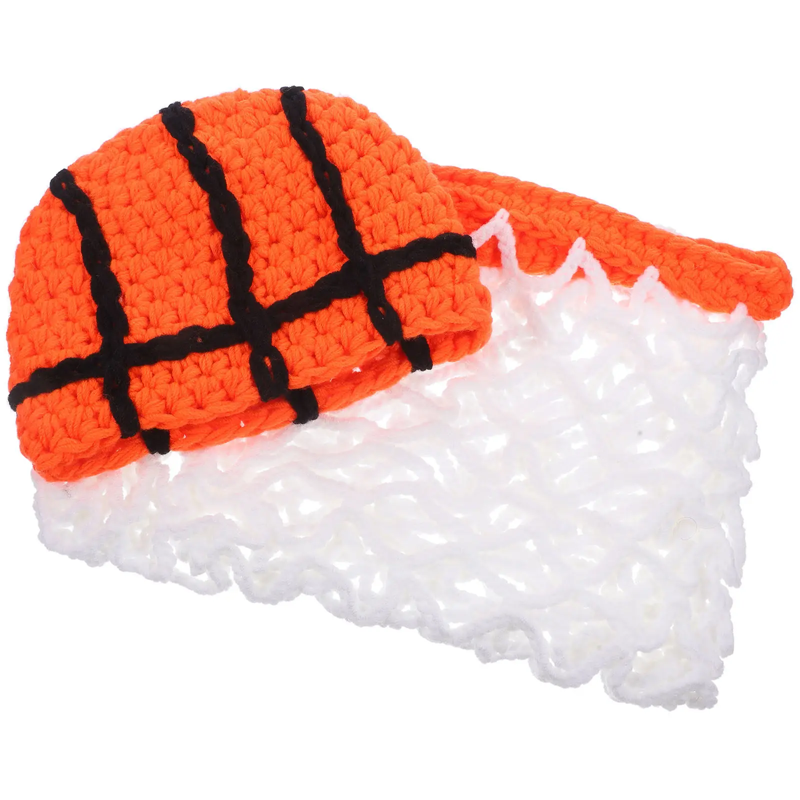 Newborn Basketball Outfit Photography Prop Set – Knitted Hat & Crochet Wrap for Babies 0-6 Months, Breathable & Soft