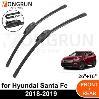 For Hyundai Santa Fe 2018-2019 Car Windshield Wipers Wiper Blade Rubber 26"+16" Car Windshield Windscreen