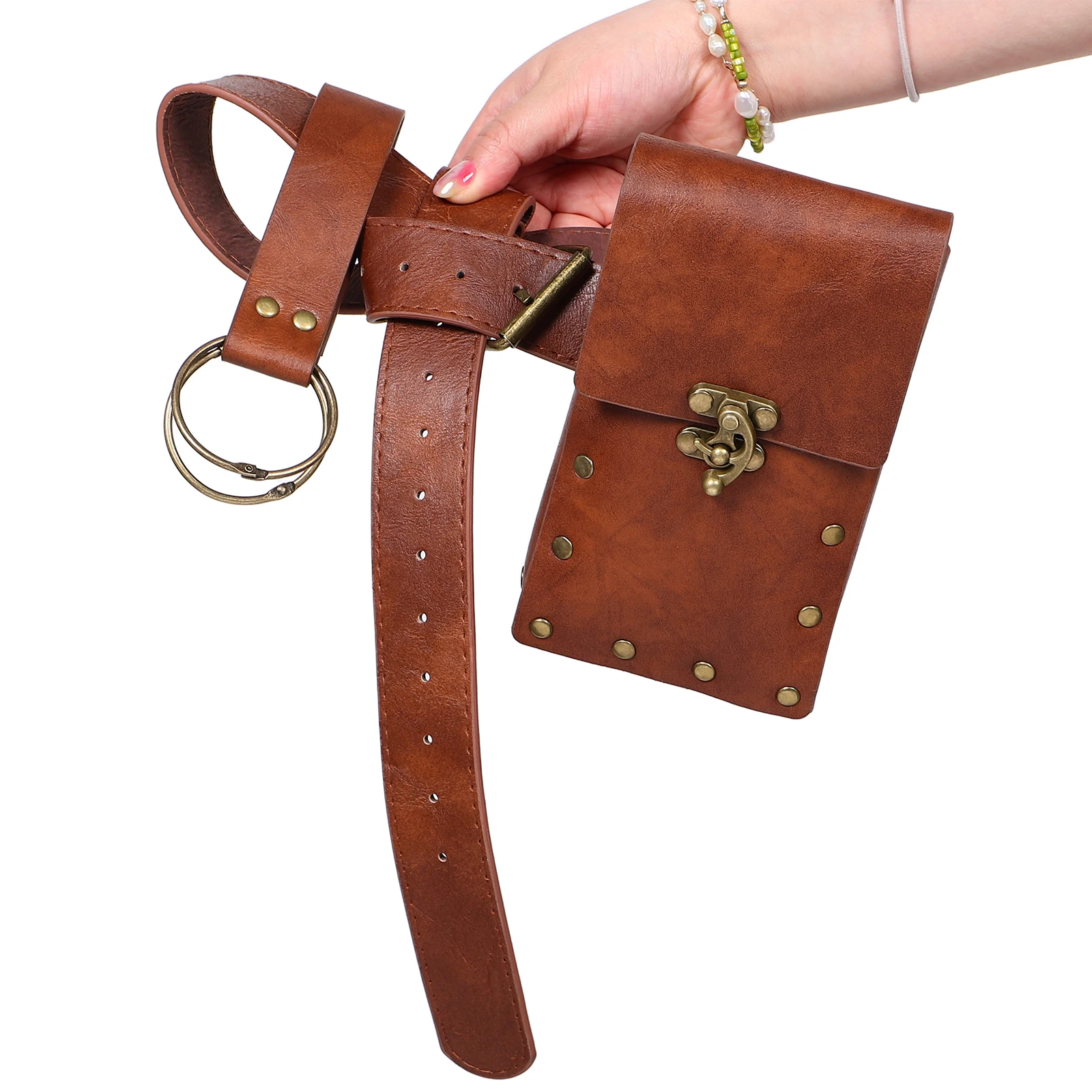 

Sword Belt Medieval Renaissance Embossed Adjustable Cosplay Stage PU Accessories Dance Men Pouch Retro Bracers Viking