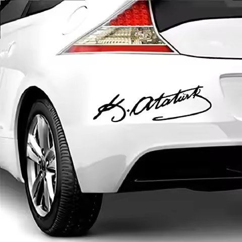 1PC Turkey Mustafa Kemal Ataturk Signature car Sticker Funny Motorcycle Stickers