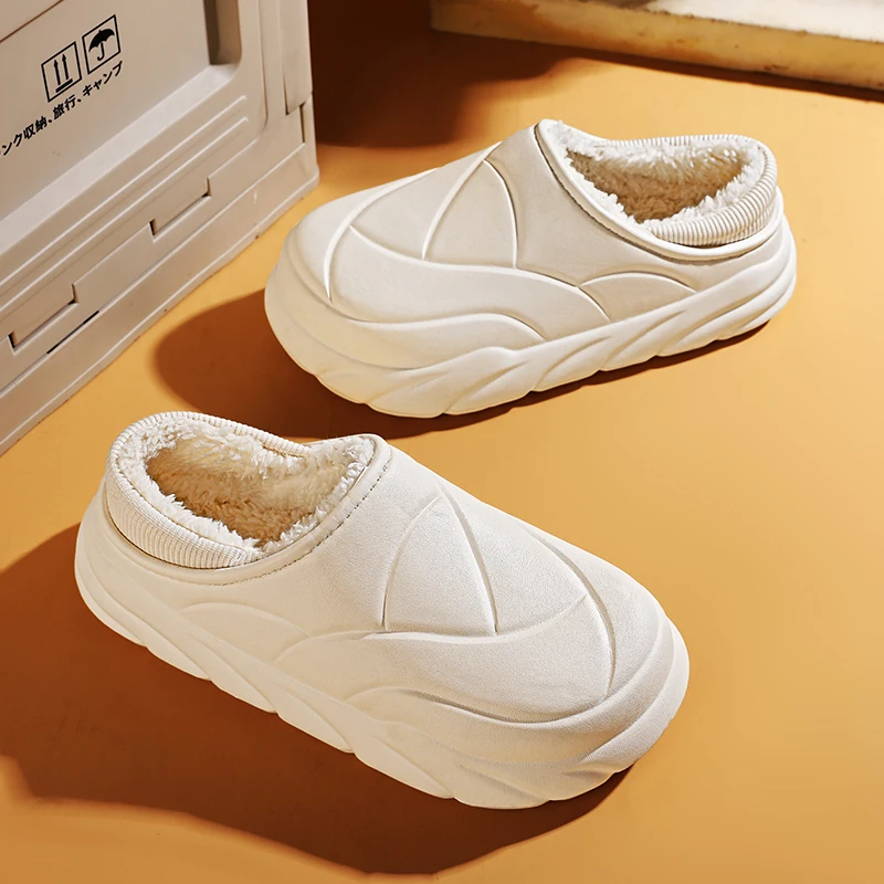 

Теплые тапочки, зимние парные женские и мужские пушистые домашние нескользящие плюшевые тапочки для спальни, удобная оригинальная обувь высокого качества