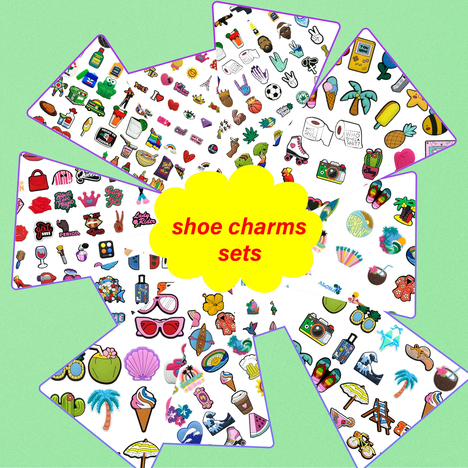 

10/25/50/100pcs Casual Shoe Accessories Charms Luggage Camera Airplane Ticket Shoe Decoration for Sandals Fits All Clogs Pin