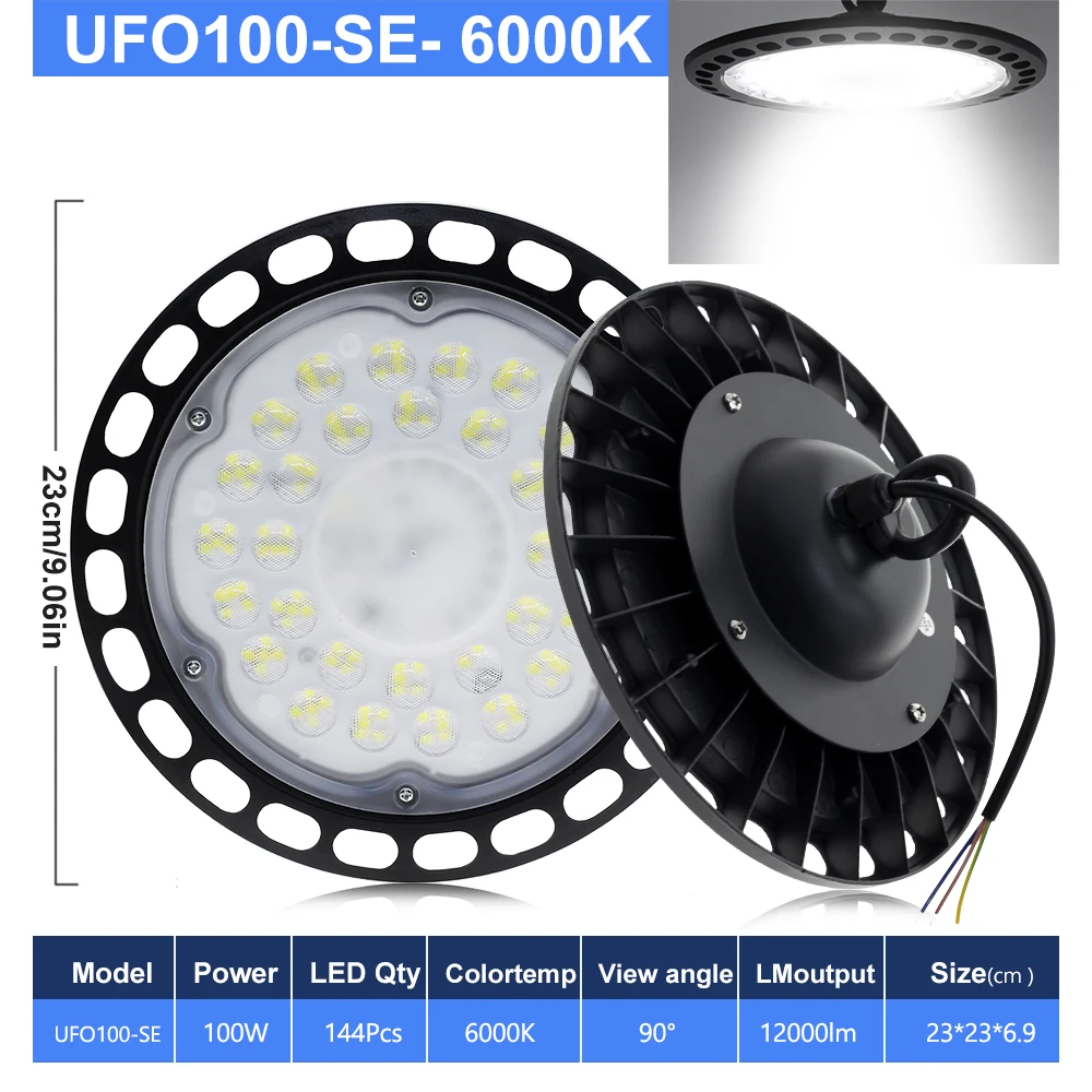 100/200/400W AC220V Super Heldere UFO LED High Bay Lamp Waterdichte Commerciële Industriële Verlichting voor Buiten Binnen Hanglamp