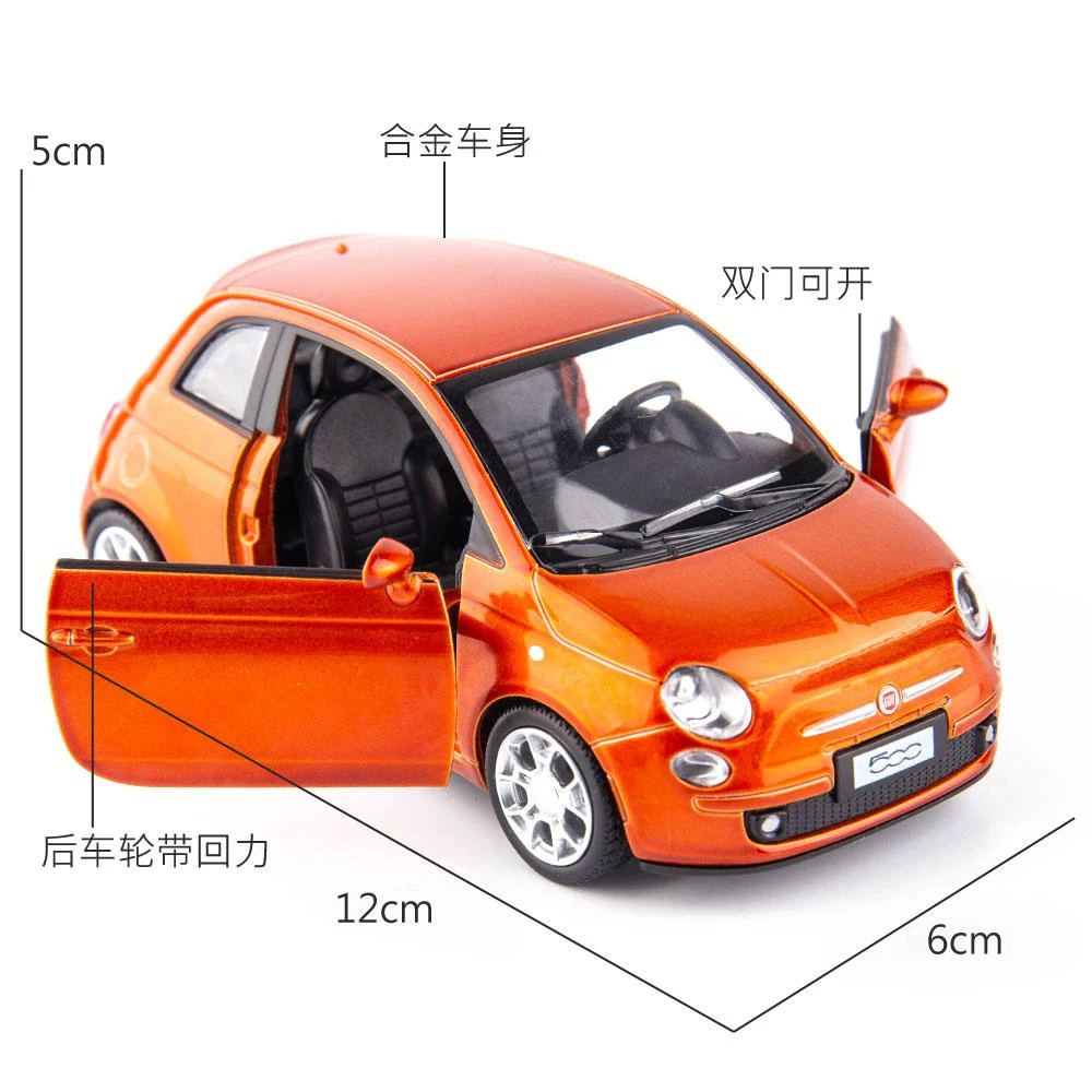 1:28 FIAT 500 Alloy Car Diecasts & Toy Vehicles Car Model Miniature Scale Model Car Toy