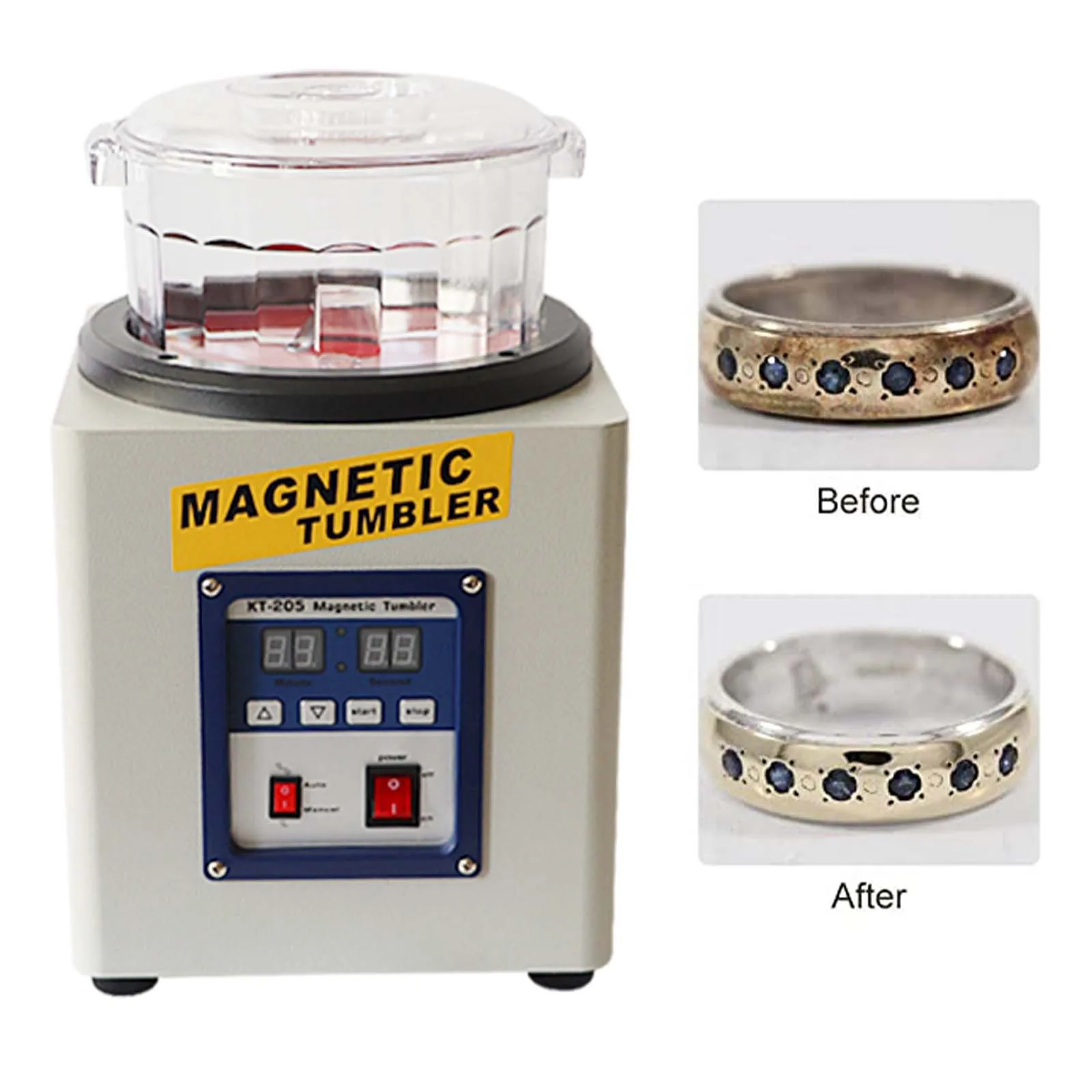 

KT 205 Electro Magnetic Tumbler Jewelry Polisher 800g 2800rpm Capacity Jewelry Polishing Machine For Gold Silver