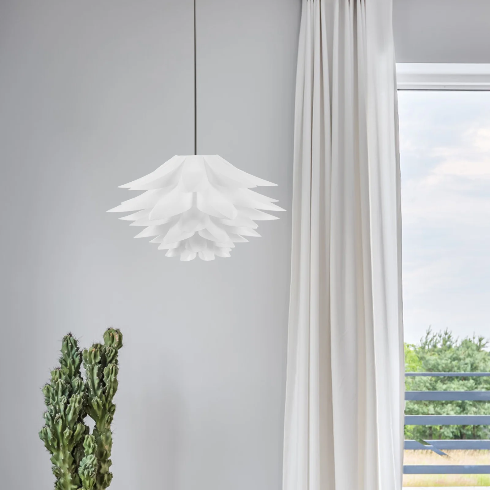 قابل للتعديل لوتس على شكل PP غطاء مصباح لتركيبات لمبة LED سهلة التنظيف الزخرفية سقف قلادة لغز ضوء الحدث المنزلي