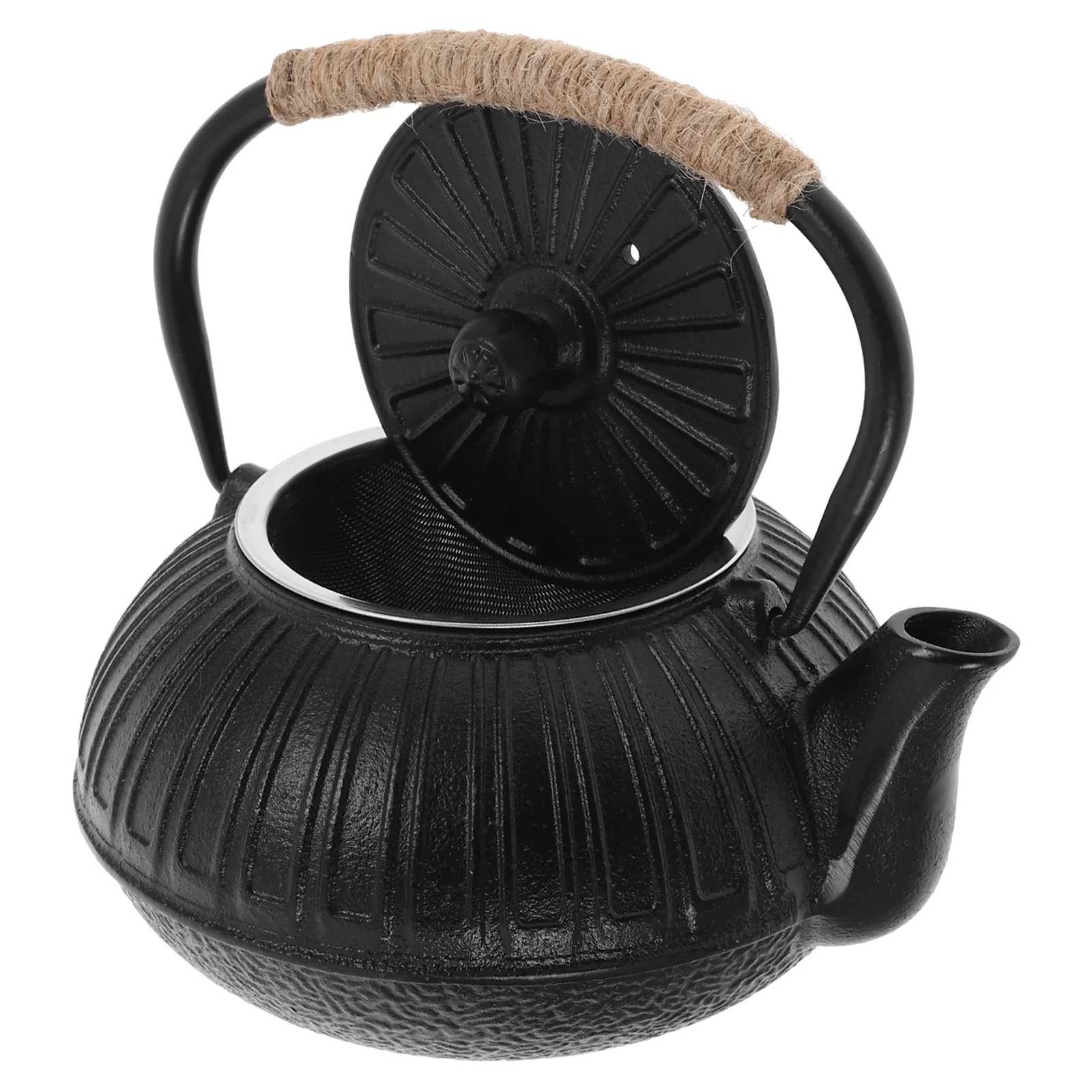 

Cast Iron Teapot Small Kettle Japanese Infuser with for Log Burner Stovetop Japanese-style Chinese