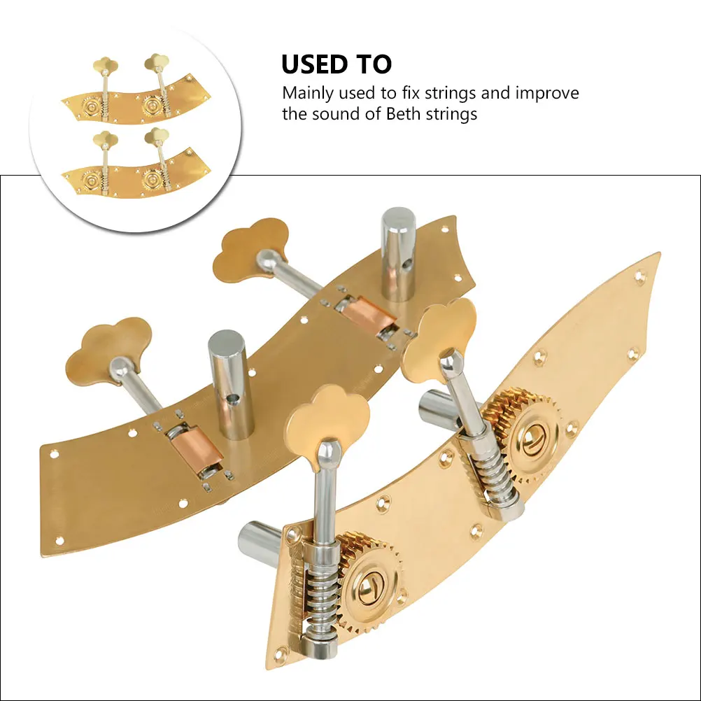 

2pcs Double Bass Tuning Pegs Golden Instruments Bass Knob Lightweight Durable Guitar Parts Copper Alloy Easy Install