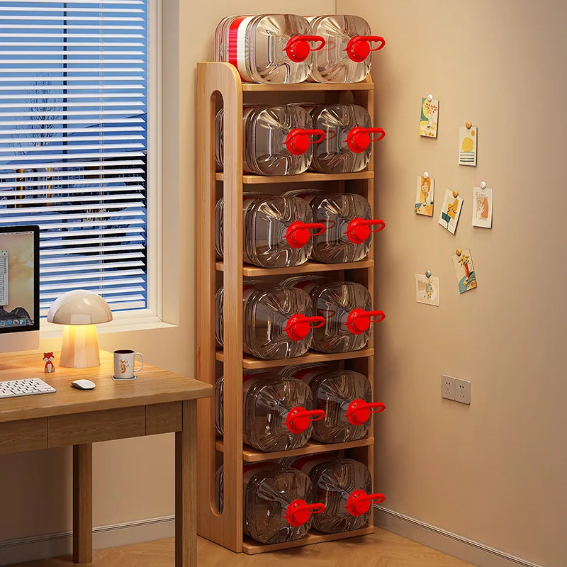 Multi-tier bookshelves, solid wood floor-standing bookshelves, narrow storage shelves, study bookcases, bedroom shelving units