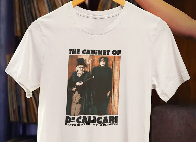 Camiseta de El gabinete del doctor Caligari – Camiseta de la película Robert Wiene – Camiseta clásica del terror mudo de los año