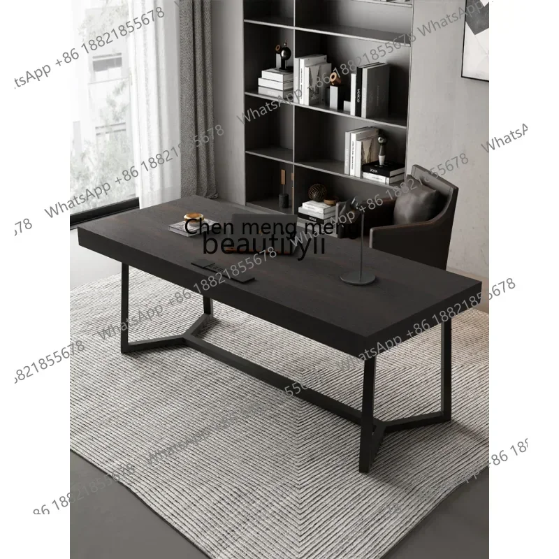 G153 S Light Luxury Study Computer Desk Integrated Modern Minimalist High-End Home Writing Desk Stone Plate Italian Office furni