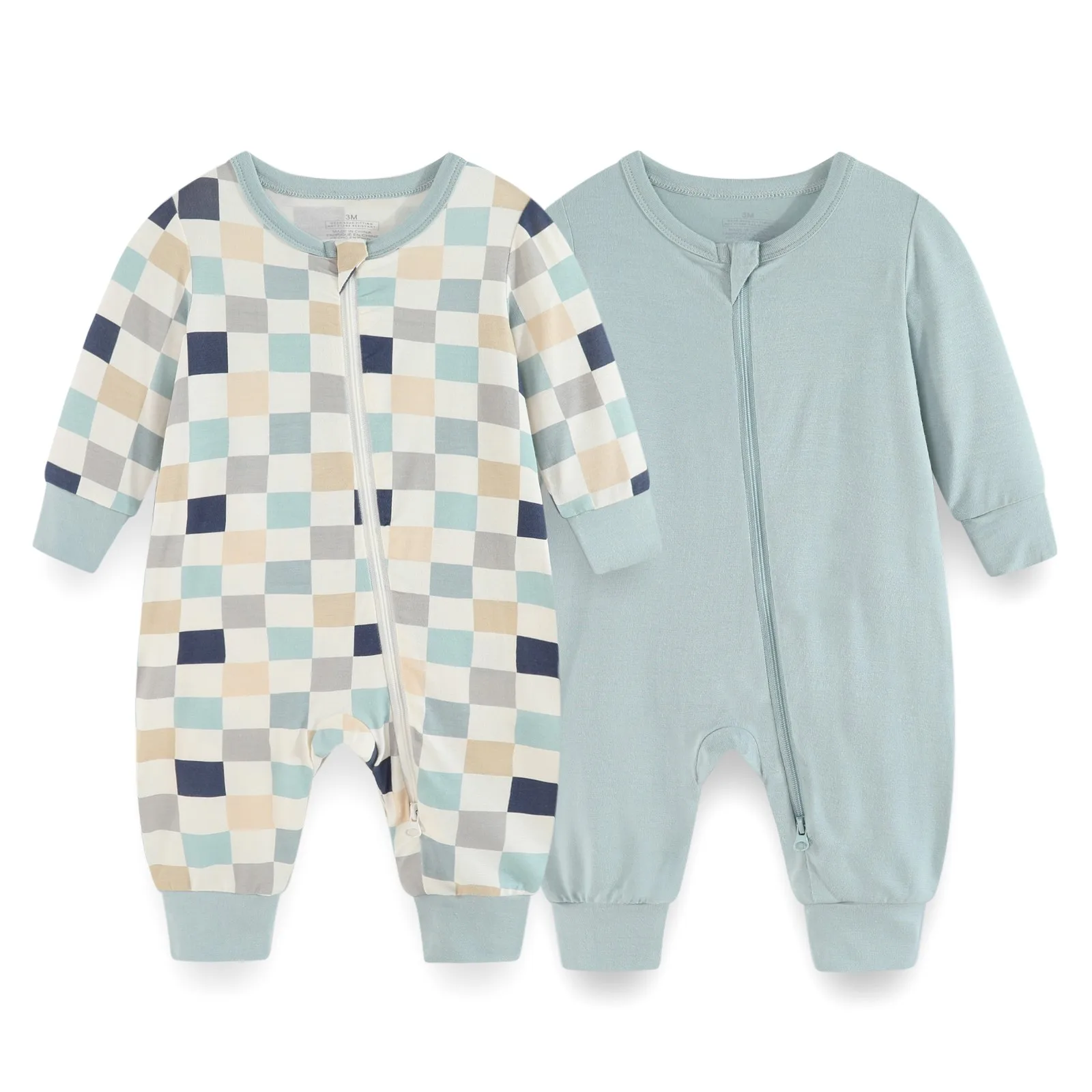 2/3 Stück Baumwolle Baby Mädchen Kleidung Sets Unisex Stram pler 0-24m Neugeborene Baby Kleidung 2-Wege-Reiß verschluss Cartoon Herbst Frühling