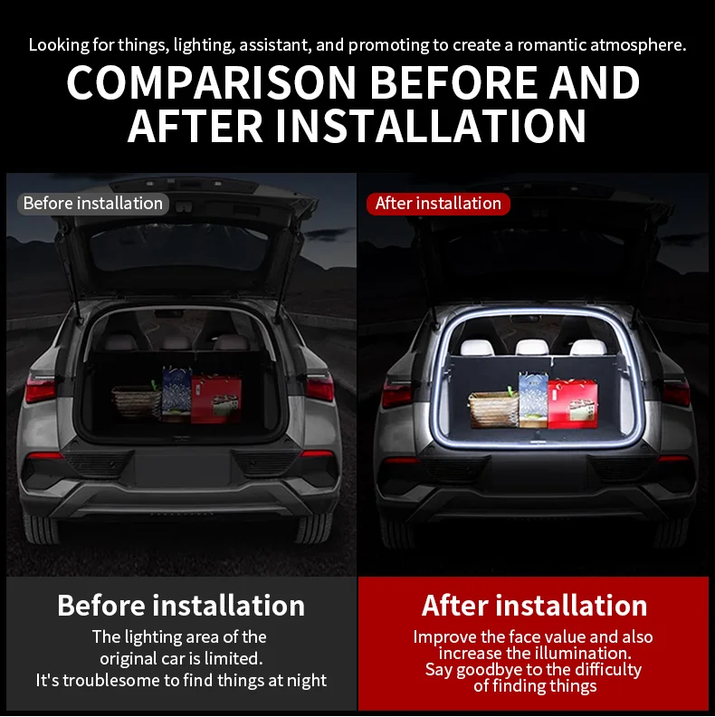 2 m/3,6 m/4,2 m/5 m Auto Stamm LED Streifen Lichter Super Helle Flexible Silikon innen Auto Dekorative Lampe DIY Lampe Weiß Warm Weiß – Detail 3