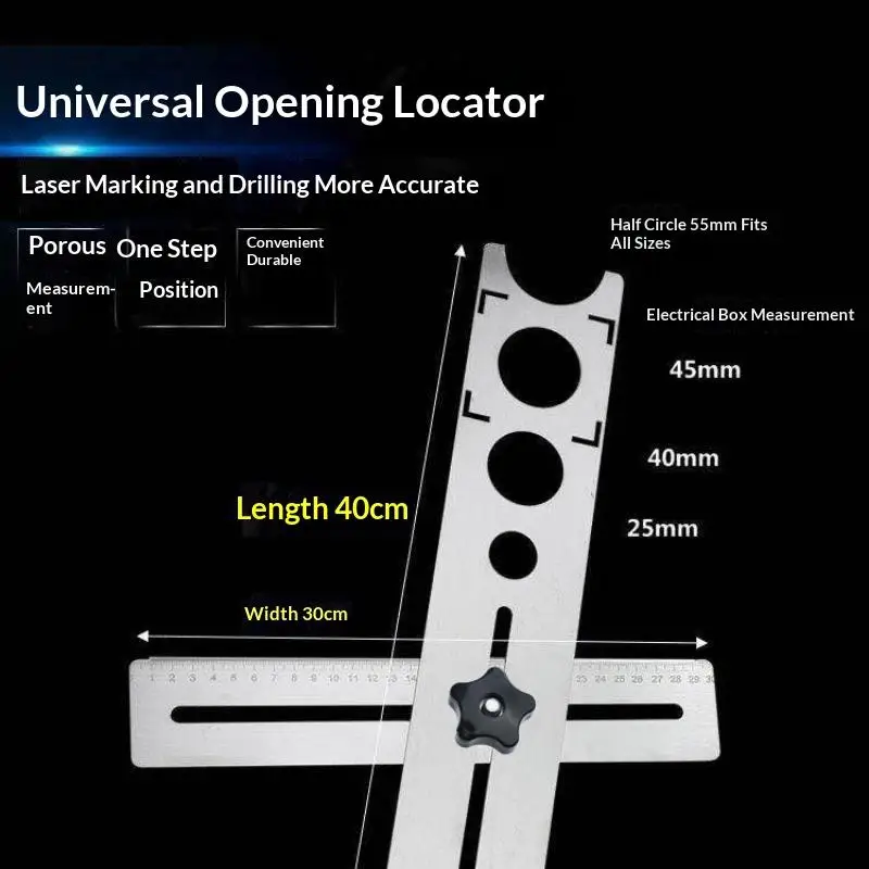 Adjustable Tile Locator To Wall Marking Position Ruler: Ceramic Hole Cutter Drill Marble Construction Tool