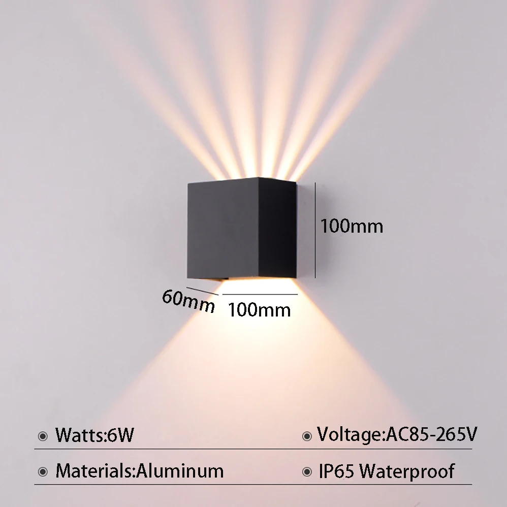 LED Wall Lamp AC85-265V 6W Modern Minimalist Style IP65 Waterproof Indoor/Outdoor With High Brightness LED Lighting Source