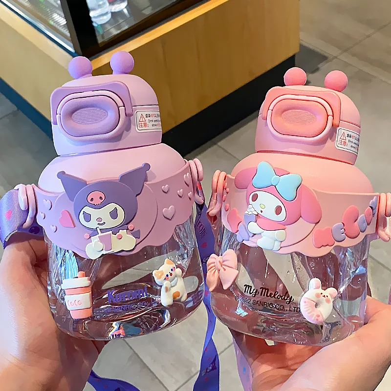 산리오 시나모롤 애니메이션 쿠로미 멜로디 보온병 머그잔, 만화 카와이 스포츠 물병, 커피 컵, 어린이 물병 선물, 600ml