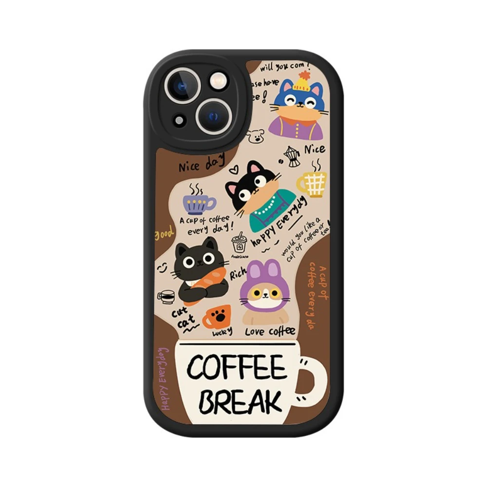 Чехол для телефона с милым кофейным котом для Huawei Honor Magic 7 Pro 6 5 4, противоударный защитный чехол с забавными мультяшными животными