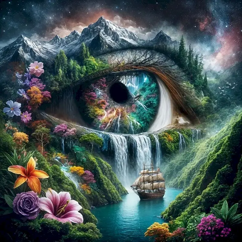 

GATYZTORY Diamond Painting Kit The Eye of Scenery Dinosaur Adult Handmade 5D Round Square Diamond Rhinestone Mosaic Painting