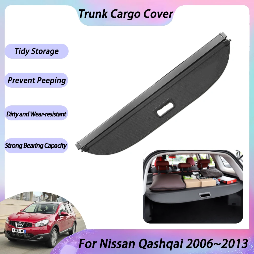 

For Nissan Qashqai J10 Dualis 2006~2013 2009 Rear Trunk Cargo Cover Luggage Waterproof Trunk Increase Storage Space Accessories