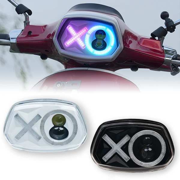 YIAALUX LED Motorcycle Headlight Hi/Lo projector Bluetooth RGB dynamic halo ring white yellow For Vespa SPRINT 150 125 50