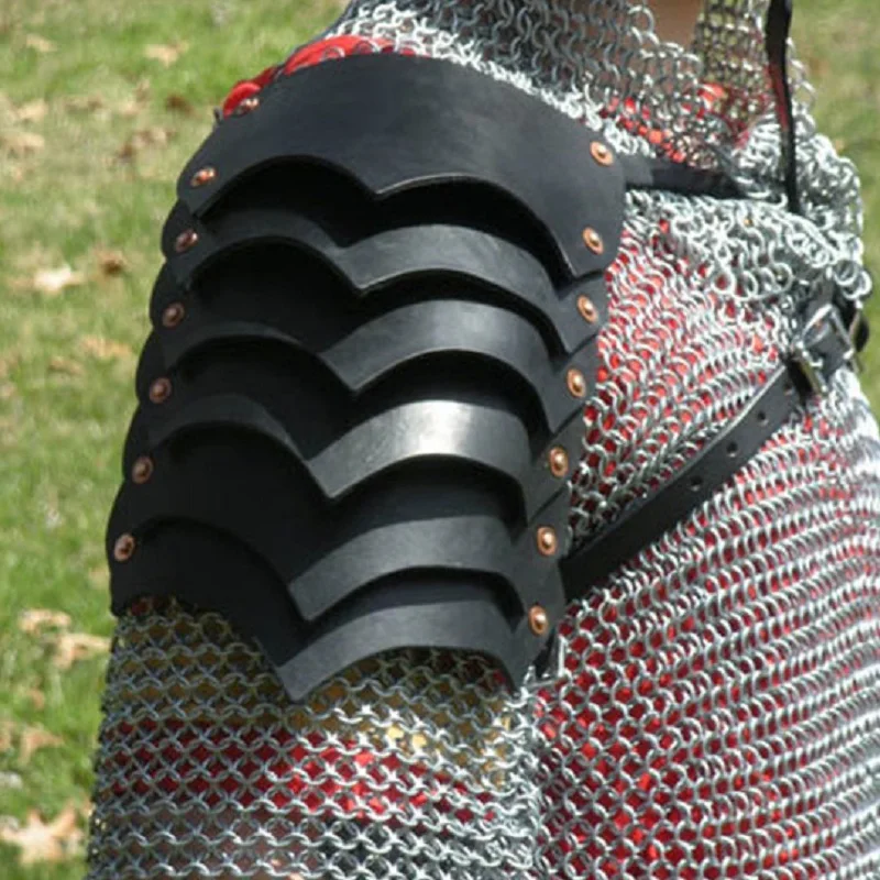 Medieval Viking Knight Shoulder Armor Pirate Gladiator Pauldrons Steampunk Gothic PU Dragon Scale Spaulders Cosplay Costume LARP