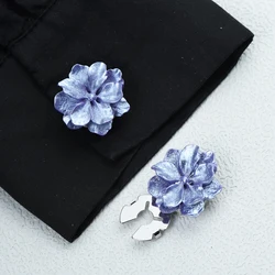 ICEYY Pearlescent Gardenia Flower Button Covers Set Womens Shirt Cufflinks for Tux Shirt Decoration Clothes